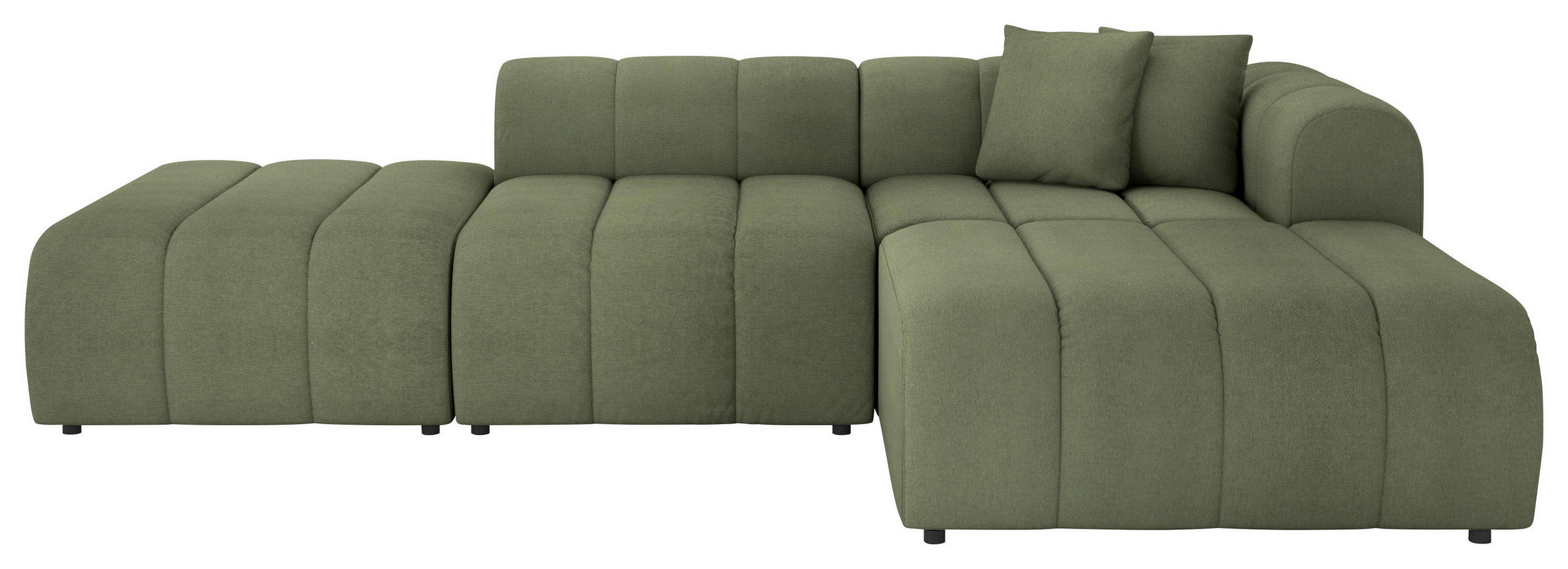 ECKSOFA Olivgrün Webstoff Zierkissen  - Schwarz/Olivgrün, LIFESTYLE, Kunststoff/Textil (289/178cm) - Milino