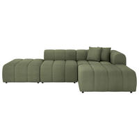 ECKSOFA  in Webstoff Olivgrün  289/178 cm  - Schwarz/Olivgrün, LIFESTYLE, Kunststoff/Textil (289/178cm) - Milino
