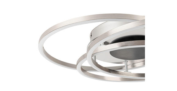 LED-DECKENLEUCHTE 50/8,5 cm - Schwarz/Nickelfarben, Design, Kunststoff/Metall (50/8,5cm) - Novel