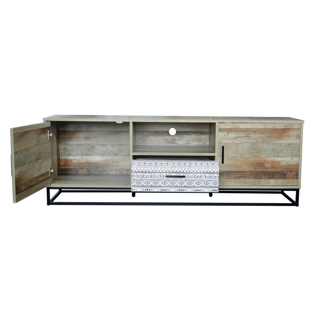 Thumbnail - Livetastic Lowboard, Graubraun, Metall, 1 Fächer, 1 Schublade(n) Schubladen, 160x55x38 cm, Wohnzimmer, Wohnwände, Lowboa...