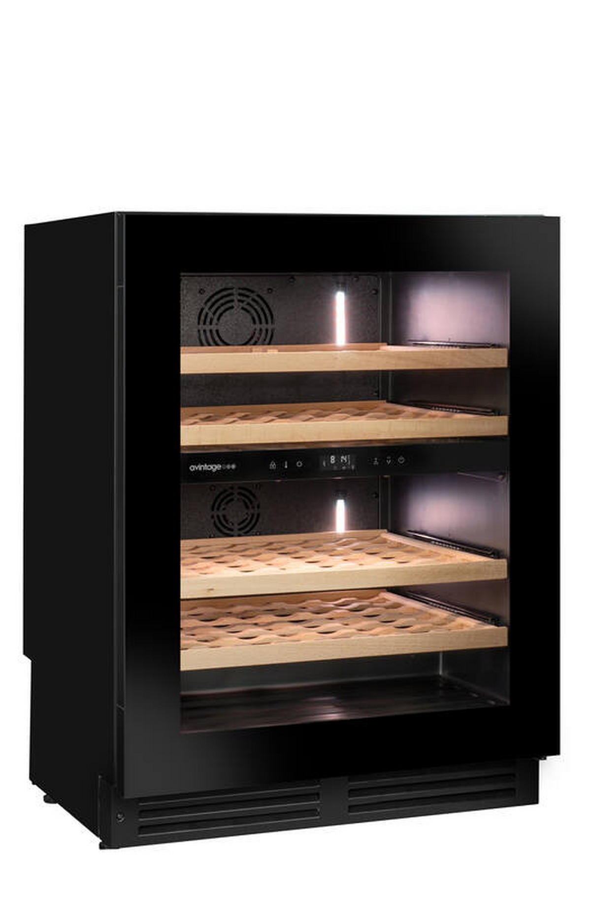 WEINKÜHLSCHRANK AVU50PLATINUM  - Schwarz, Basics, Glas/Holz (59,5/81,7/57,0cm)