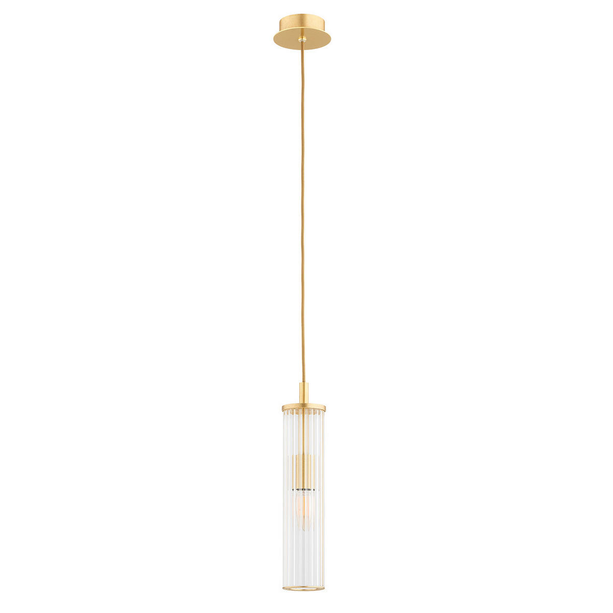 HÄNGELEUCHTE HAMPTON 10/10/157.5 cm   - Transparent/Messingfarben, KONVENTIONELL, Glas/Metall (10/10/157.5cm)