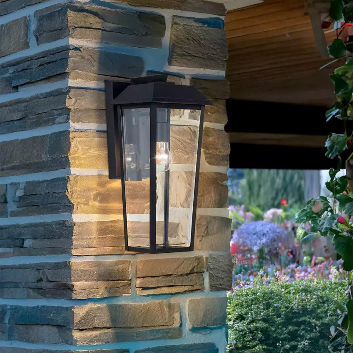 WANDLEUCHTE Kichler 33/18,4/21 cm  - Schwarz, Design, Glas/Metall (33/18,4/21cm) - Elstead Lighting