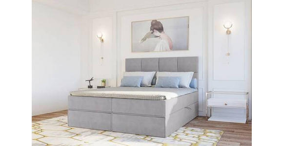 BOXBETT 140/200 cm  in Hellgrau  - Hellgrau/Schwarz, KONVENTIONELL, Kunststoff/Textil (140/200cm) - Carryhome