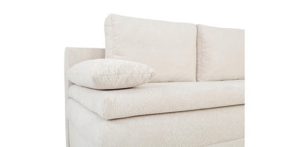 SCHLAFSOFA Struktur Creme  inkl. Rückenkissen, Armlehnenkissen, Bettkasten, Schlaffunktion, Rücken echt  - Creme/Schwarz, KONVENTIONELL, Kunststoff/Textil (195/93/83cm) - Carryhome