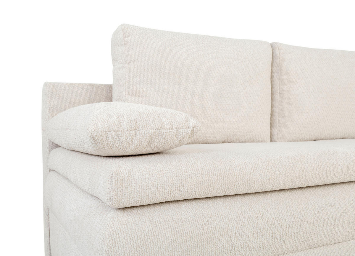 SCHLAFSOFA in Struktur Creme  - Creme/Schwarz, Konventionell, Kunststoff/Textil (195/93/83cm) - Carryhome