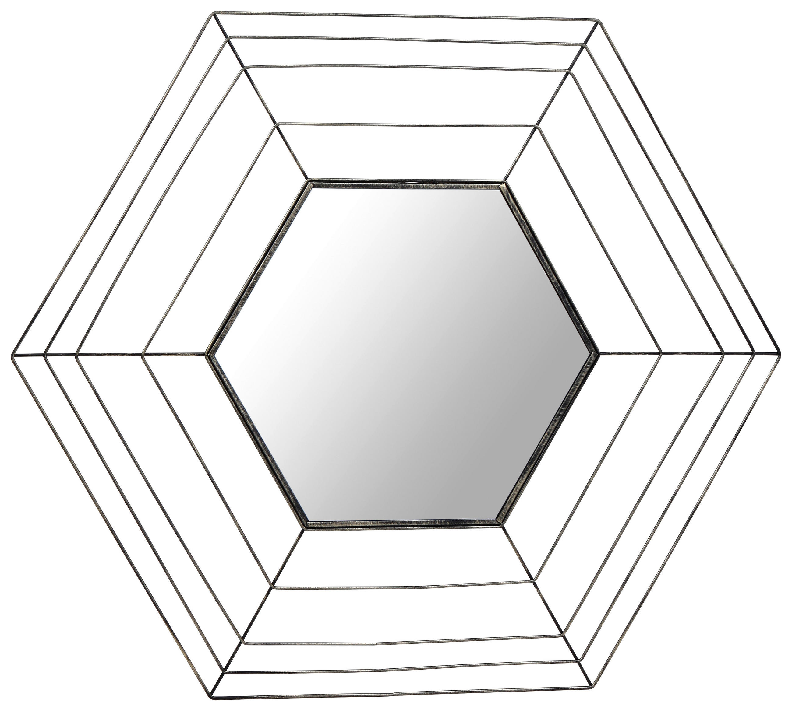 NÁSTENNÉ ZRKADLO 79,5/69/1,5 cm  - zlatá, Basics, kov/sklo (79,5/69/1,5cm) - MID.YOU