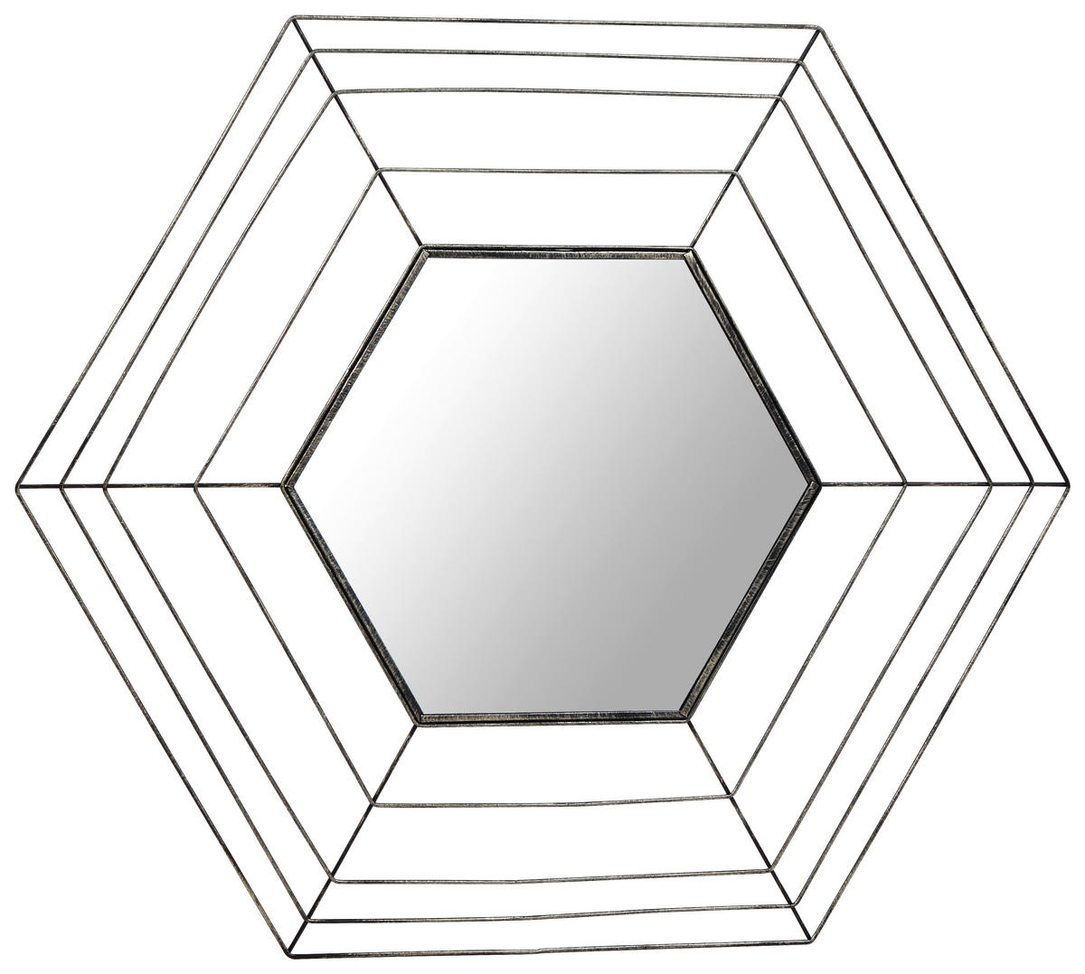 NÁSTĚNNÉ ZRCADLO 79,5/69/1,5 cm  - barvy zlata, Basics, kov/sklo (79,5/69/1,5cm) - MID.YOU