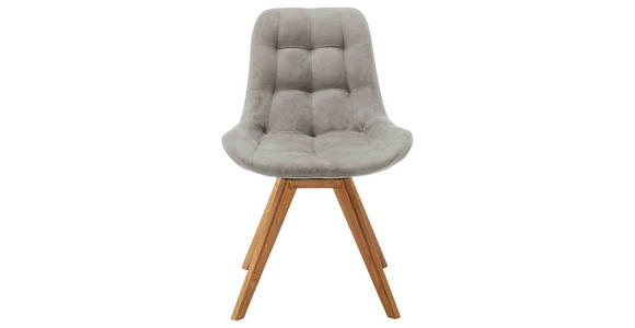 STUHL Flachgewebe Hellgrau - Hellgrau, KONVENTIONELL, Holz/Textil (56/84/63cm) - Carryhome