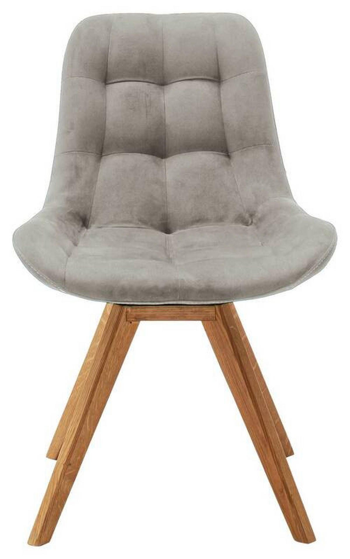 STUHL  in Flachgewebe  - Hellgrau, Konventionell, Holz/Textil (56/84/63cm) - Carryhome