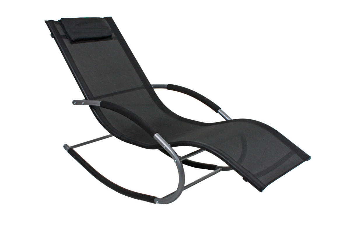 SCHAUKELLIEGE  - Silberfarben/Schwarz, Basics, Kunststoff/Metall (160/62/89cm) - Gardenson