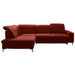 ECKSOFA in Chenille Rot  240/308 cm  - Rot/Schwarz, Design, Textil/Metall (240/308cm) - Xora