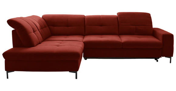 ECKSOFA in Chenille Rot 240/308 cm - Rot/Schwarz, Design, Textil/Metall (240/308cm) - Xora