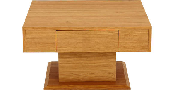 COUCHTISCH in Holz 80/80/44 cm - Eichefarben/Nickelfarben, KONVENTIONELL, Holz/Metall (80/80/44cm) - Voleo