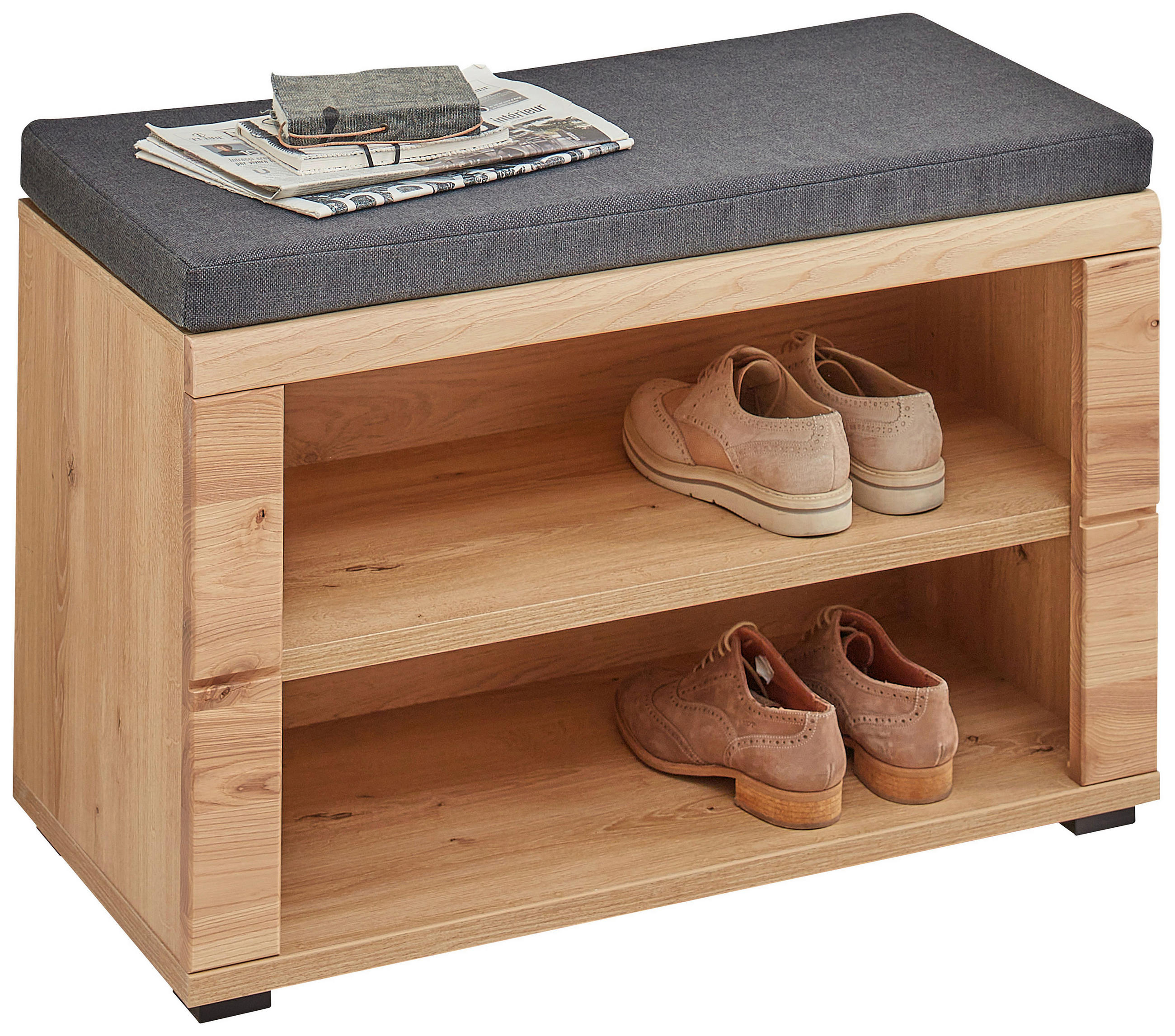 GARDEROBENBANK  in 80/53/40 cm  - Eichefarben/Anthrazit, Natur, Holz/Kunststoff (80/53/40cm) - Linea Natura