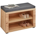 GARDEROBENBANK  in 80/53/40 cm  - Eichefarben/Anthrazit, Natur, Holz/Holzwerkstoff (80/53/40cm) - Linea Natura