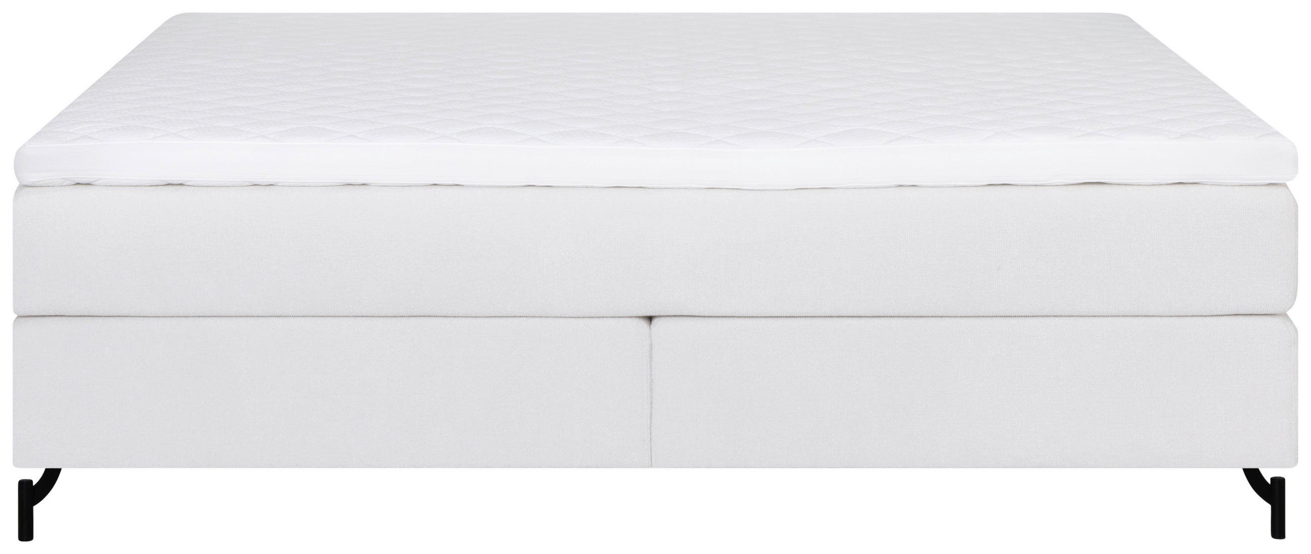 KONTINENTALSÄNG 210/210 cm  i vit  - vit/svart, Klassisk, metall/trä (210/210cm) - Ambiente
