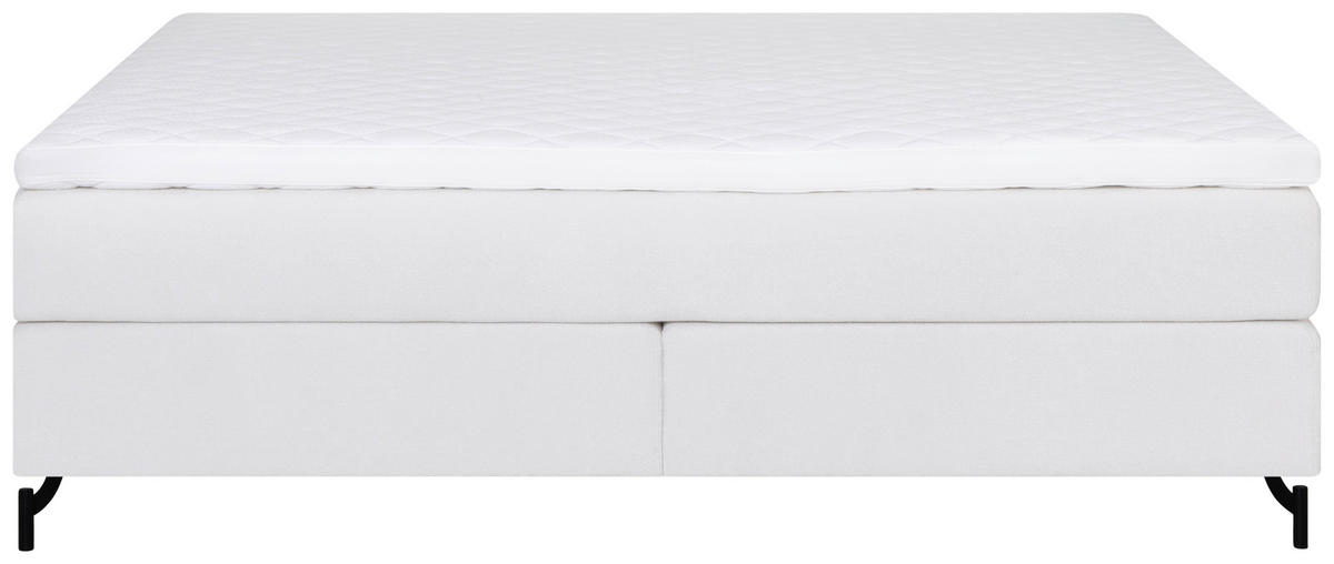 KONTINENTALSÄNG 210/210 cm  i vit  - vit/svart, Klassisk, metall/trä (210/210cm) - Ambiente