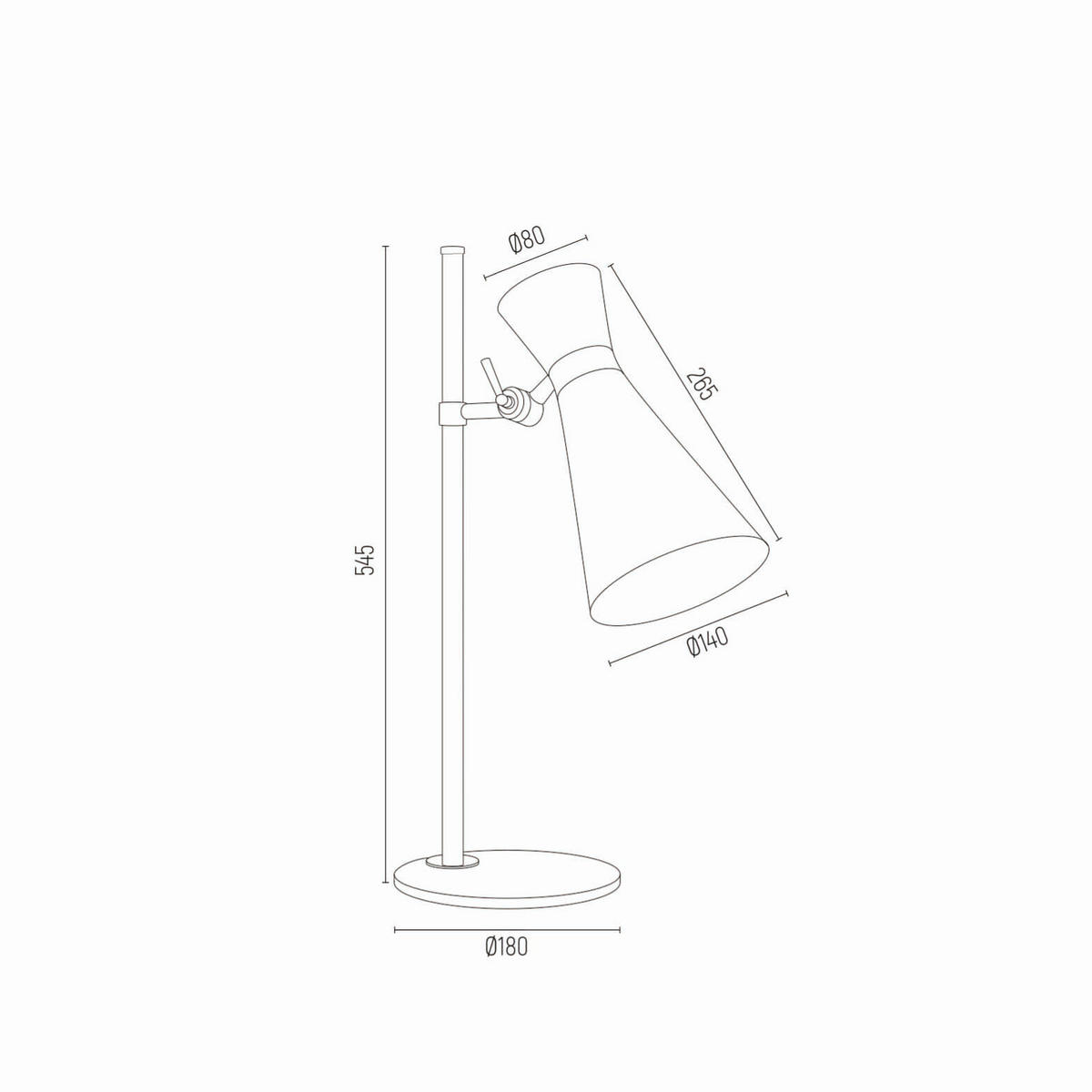 TISCHLEUCHTE Argon Lukka 53/28/18 cm   - Chromfarben/Weiß, Basics, Metall (53/28/18cm)