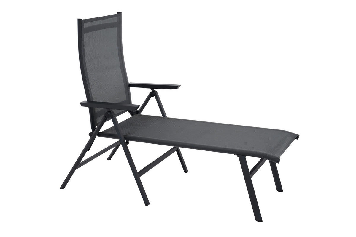 GARTENLIEGE 63/99,5/182,5 cm  - Anthrazit, Basics, Kunststoff/Metall (63/99,5/182,5cm) - Siena Garden