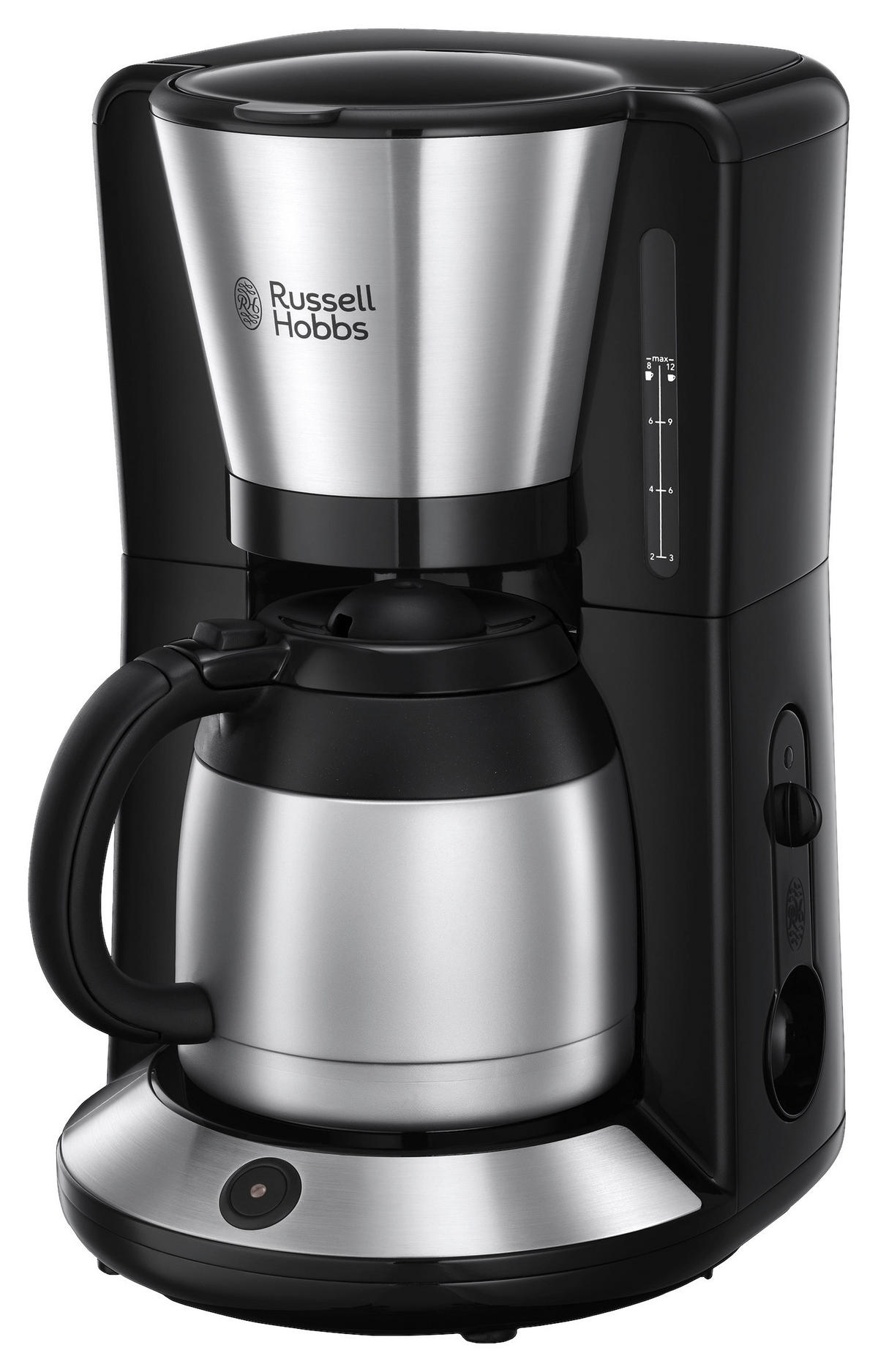 THERMO-KAFFEEMASCHINE  - Grau Hochglanz/Schwarz, Basics, Kunststoff/Metall (21,2/35,3/23,7cm) - Russell Hobbs