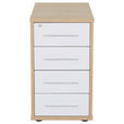 ANSTELLCONTAINER 43,8/75,6/80 cm  - Silberfarben/Schwarz, KONVENTIONELL, Holzwerkstoff/Kunststoff (43,8/75,6/80cm) - Voleo