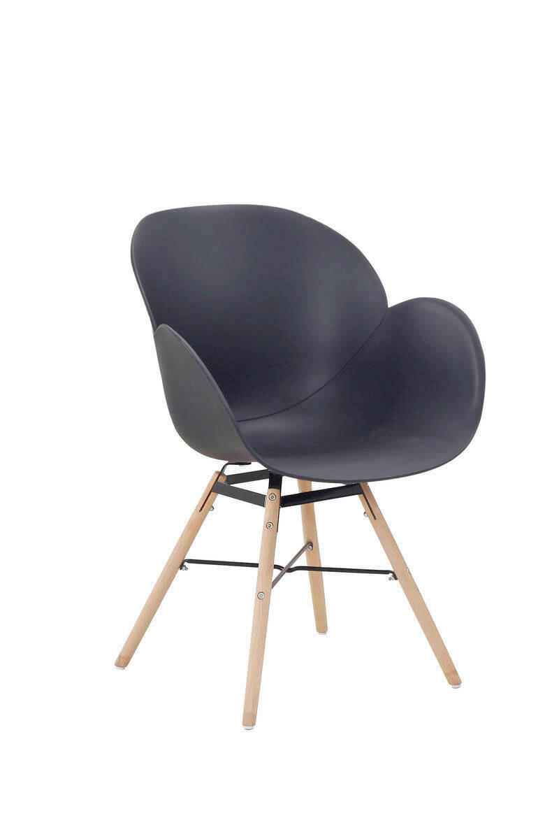 STOL MED ARMSTÖD SET 2 styck järn  - svart, Design, metall/trä (59/83,5/57,5cm) - Kayoom
