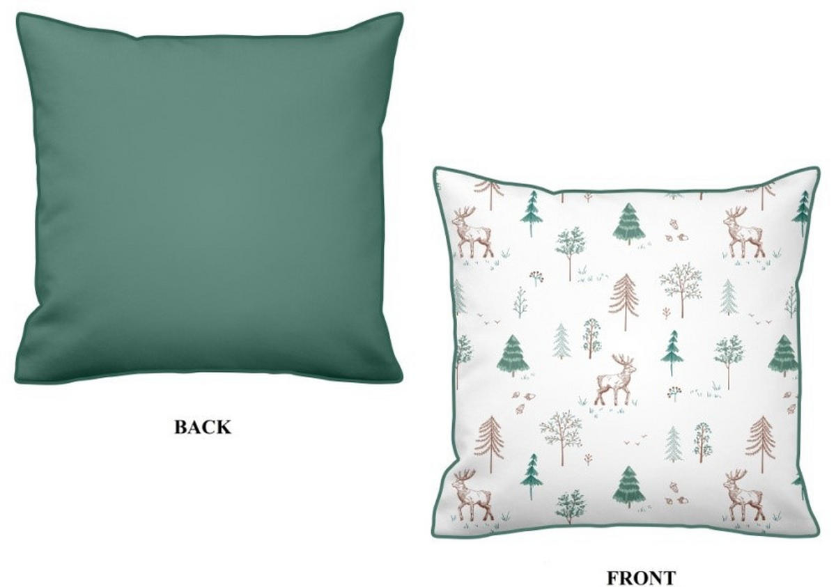 DÍSZPÁRNA 45/45 cm  - fehér/zöld, Trend, textil (45/45cm) - X-Mas