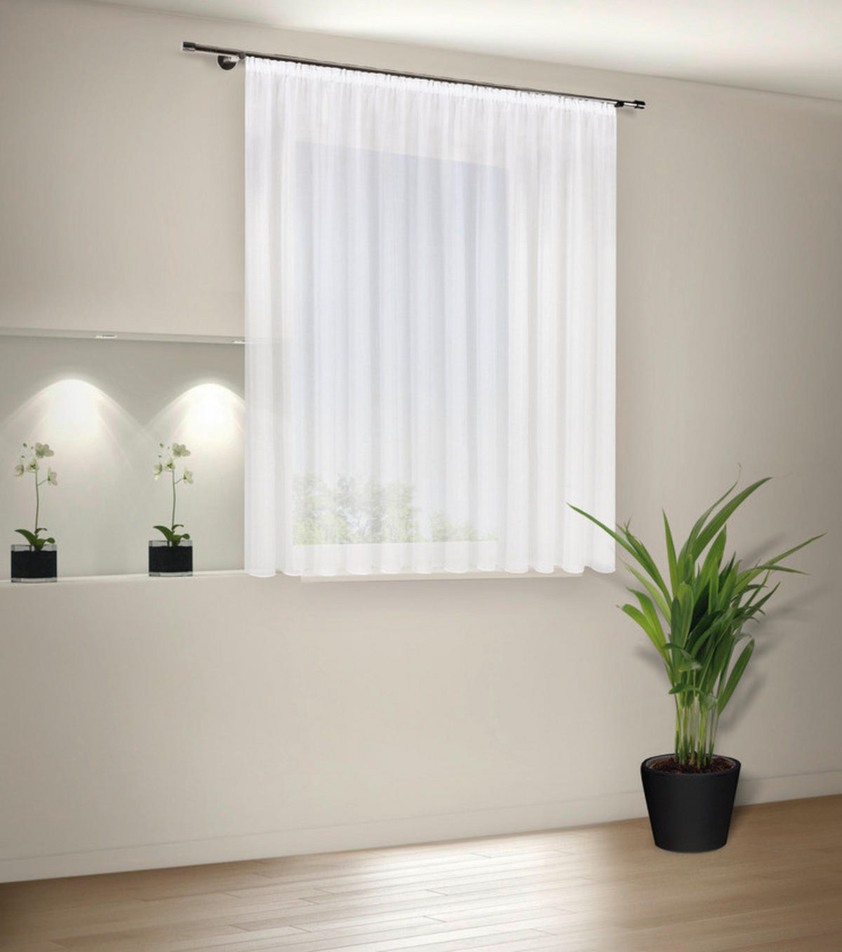 FERTIGSTORE  transparent  300/175 cm   - Weiß, Basics, Textil (300/175cm)