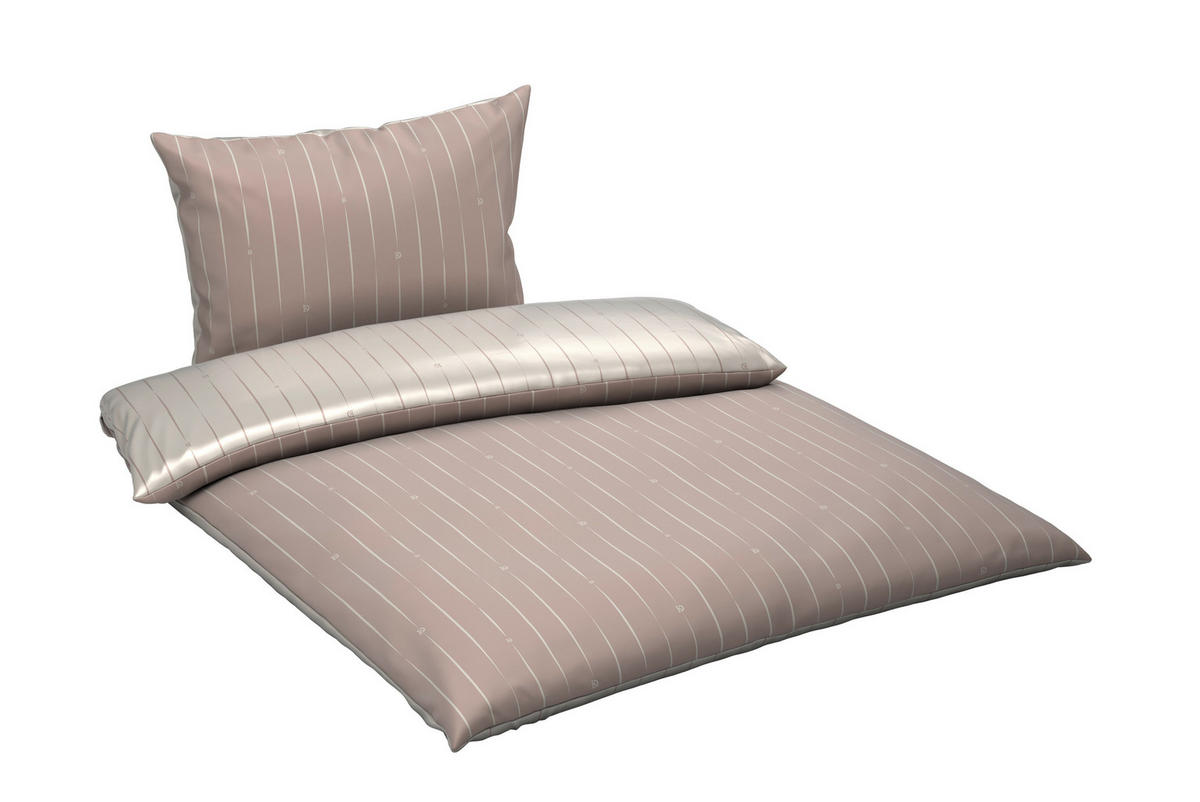 POSTELJINA SA DVA LICA STRIPES DK 200/200 cm saten bež  - bež, Dizajnerski, tekstil (200/200cm) - Dieter Knoll