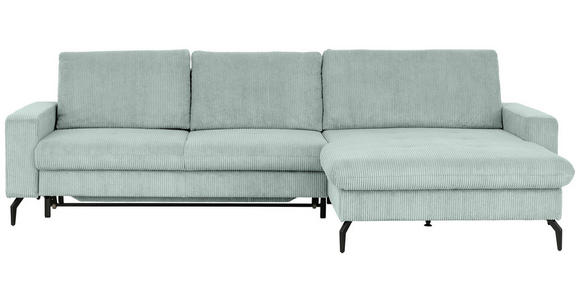 ECKSOFA  in Cord Grau  - Schwarz/Grau, Design, Textil/Metall (302/180cm) - Venda