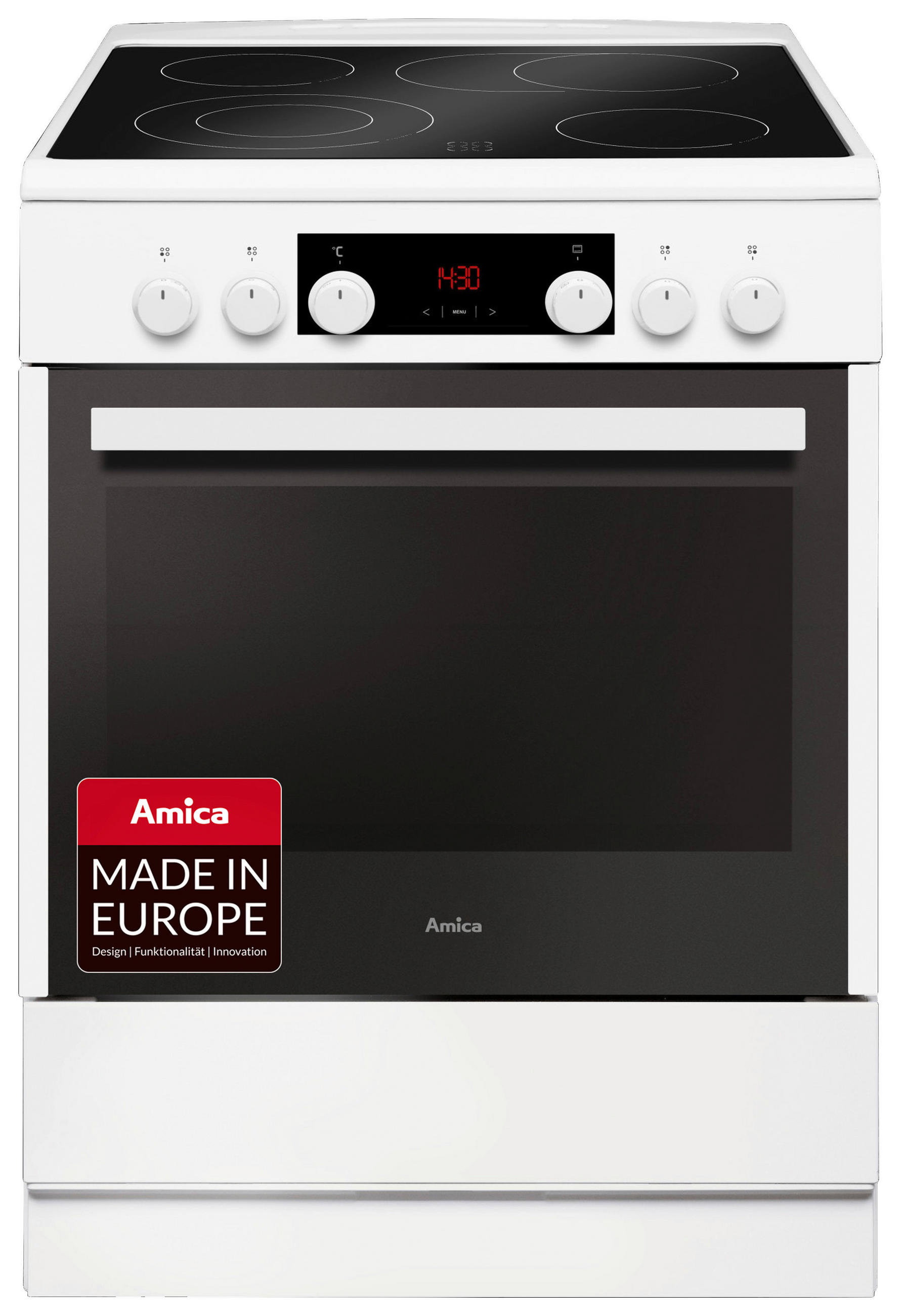 HERD SHC 914 100 W  - Schwarz/Weiß, Basics, Glas/Metall (62,5/98,5/71,0cm) - Amica
