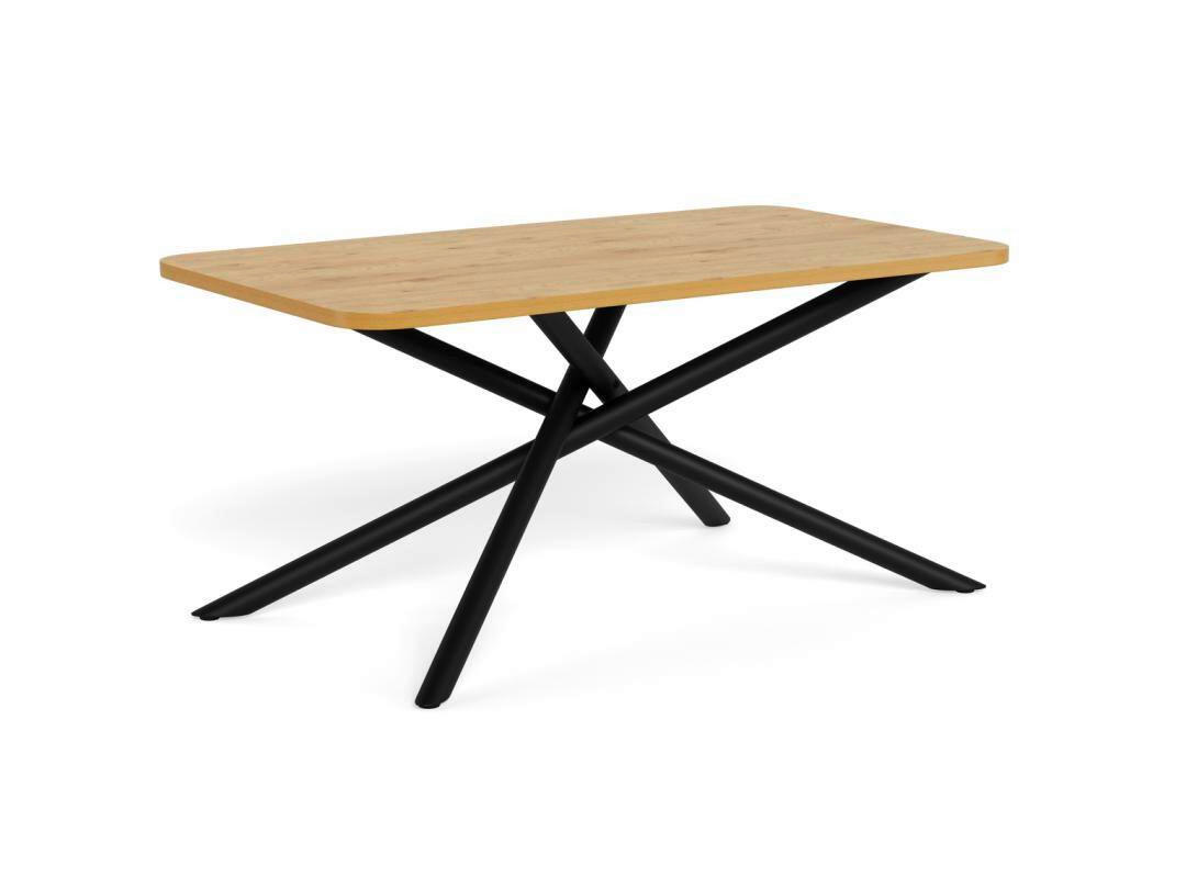 ESSTISCH Nachbildung  Metall, Holzwerkstoff rechteckig Eichefarben  - Eichefarben/Schwarz, KONVENTIONELL, Holzwerkstoff/Metall (160/75/90cm) - MID.YOU