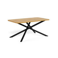 ESSTISCH Nachbildung  Metall, Holzwerkstoff rechteckig Eichefarben  - Eichefarben/Schwarz, KONVENTIONELL, Holzwerkstoff/Metall (160/75/90cm) - MID.YOU