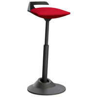 BÜROHOCKER   Rot, Schwarz  - Rot/Schwarz, Basics, Textil/Metall (38/60-93/38cm) - Aeris