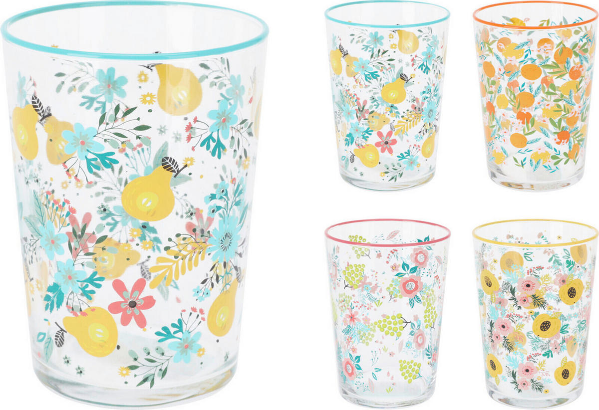 POHÁR NA PITIE - viacfarebná, Basics, sklo (8.8/8.8/12cm)