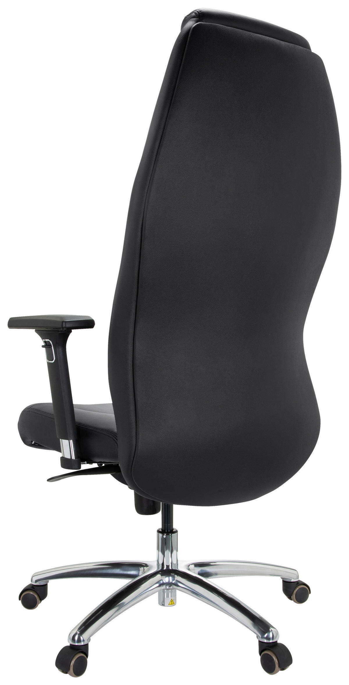CHEFSESSEL Schwarz  - Silberfarben/Schwarz, Basics, Leder/Kunststoff (70/126/70cm) - MID.YOU