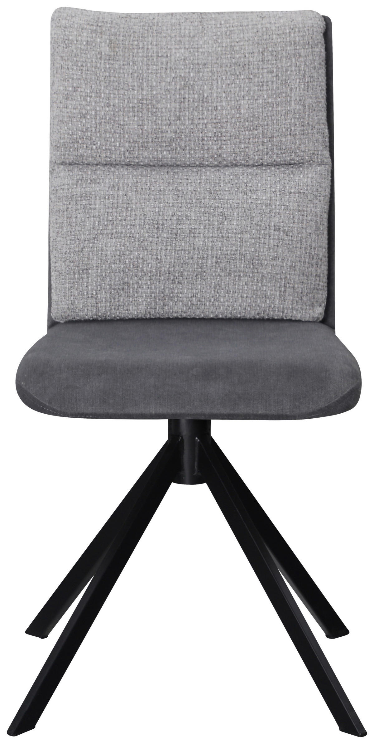 STUHL  in Stahl Webstoff, Mikrofaser Metall, Textil  - Schwarz/Grau, KONVENTIONELL, Textil/Metall (47,5/92/59cm) - Cantus