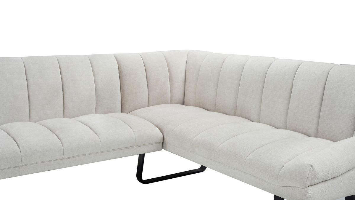 ECKBANK  in Hellgrau  - Hellgrau/Schwarz, MODERN, Textil/Metall (174/230/82/69cm) - Livetastic