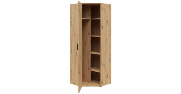 ECKSCHRANK 71,5/195/71,5 cm Eiche Artisan  - Schwarz/Eiche Artisan, MODERN, Holzwerkstoff/Kunststoff (71,5/195/71,5cm) - Carryhome