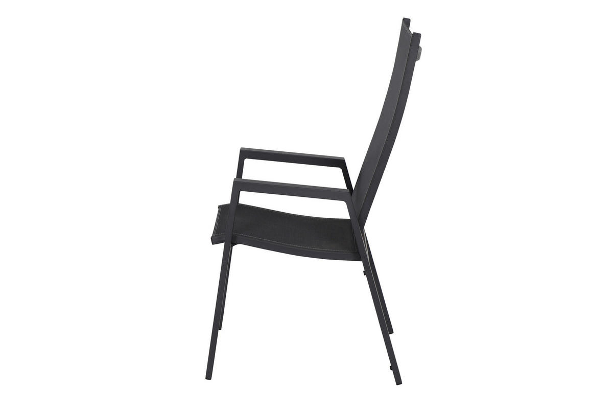 STAPELSESSEL Aluminium Anthrazit  - Anthrazit, KONVENTIONELL, Kunststoff/Metall (60/111,5/74cm) - Siena Garden