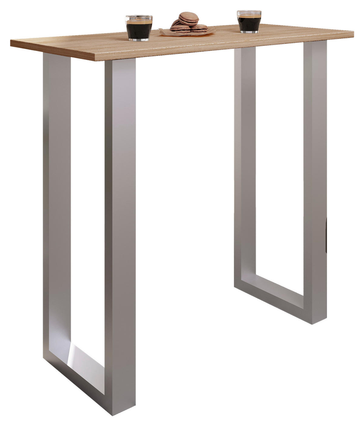 BARBORD i metall, trämaterial  110/102/50 cm  - Sonoma ek/silver, Klassisk, metall/trämaterial (110/102/50cm)