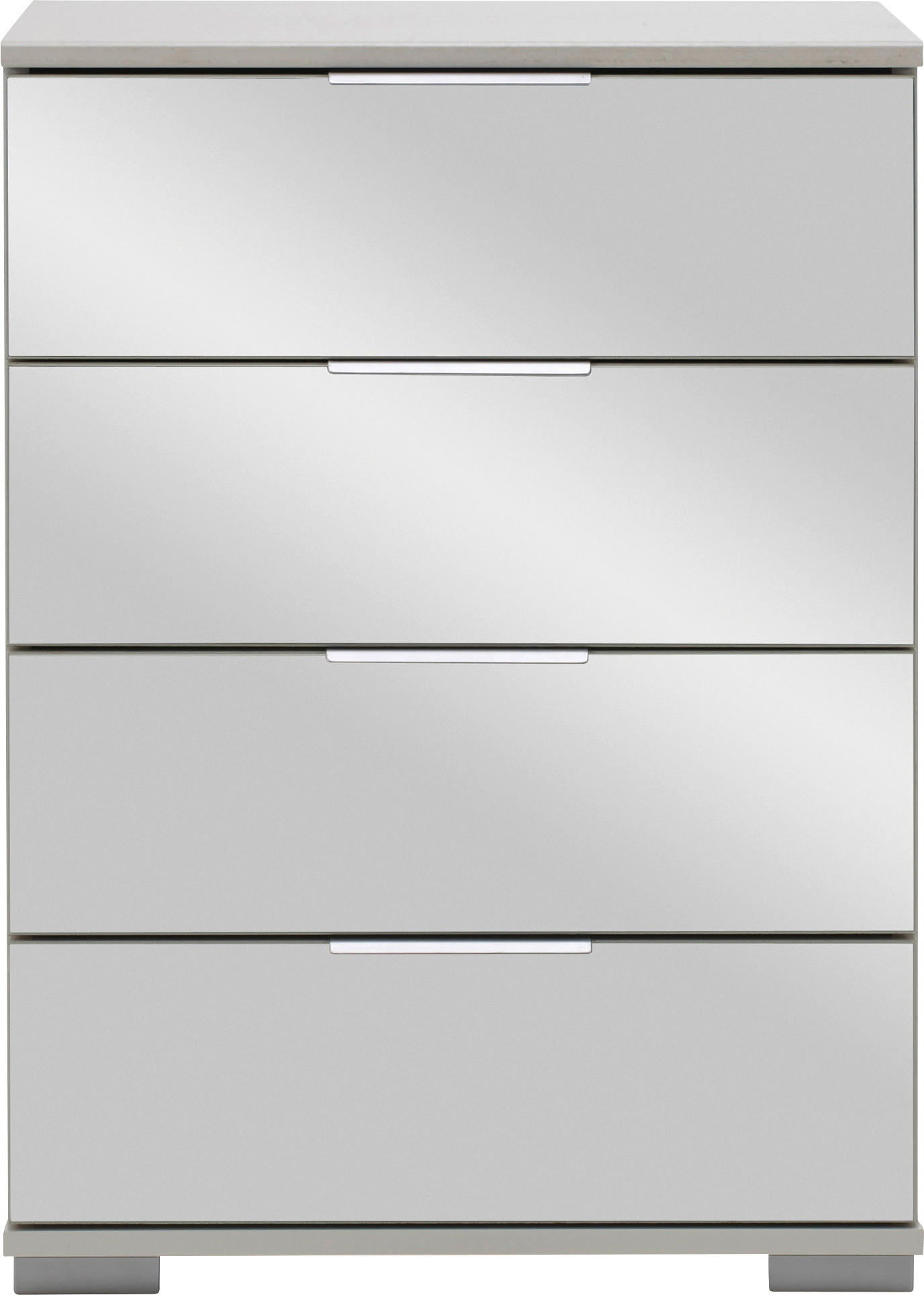 NACHTKÄSTCHEN 52/74/38 cm  in Weiß  - Alufarben/Weiß, Design, Glas/Holzwerkstoff (52/74/38cm) - Carryhome