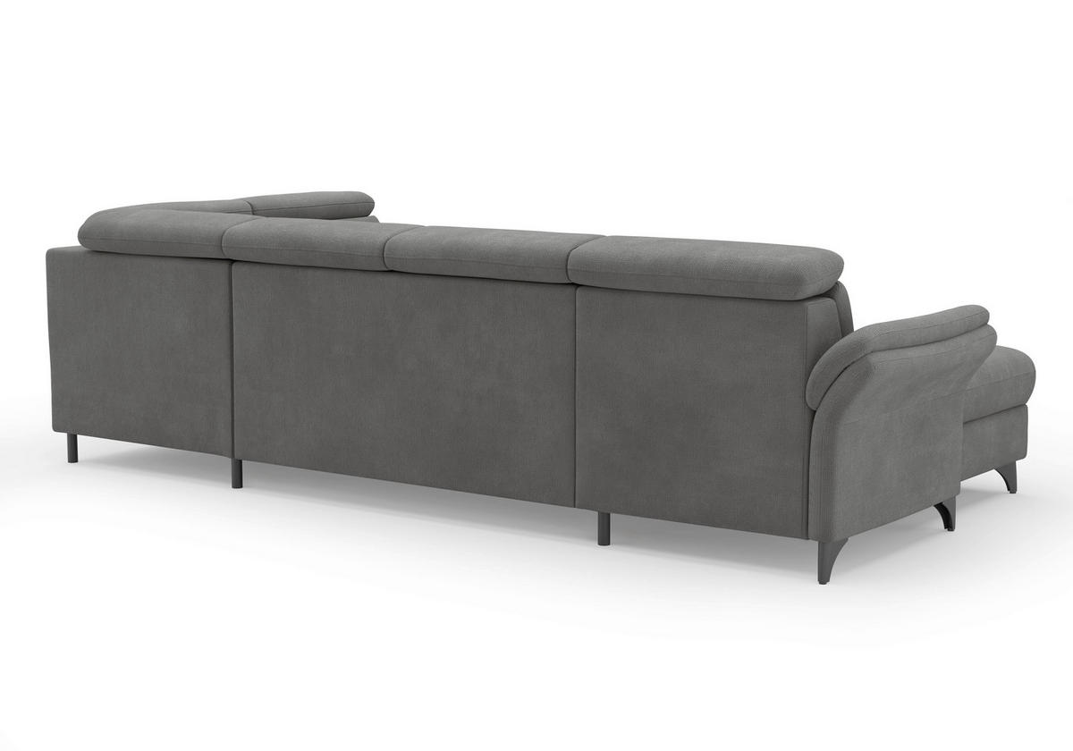 WOHNLANDSCHAFT Flachgewebe Grau  - Schwarz/Grau, Konventionell, Textil/Metall (166/321/193cm) - Sit & More
