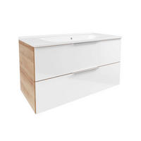 WASCHTISCHKOMBI  - Chromfarben/Eichefarben, Basics, Glas/Holzwerkstoff (100/56,2/50cm) - MID.YOU