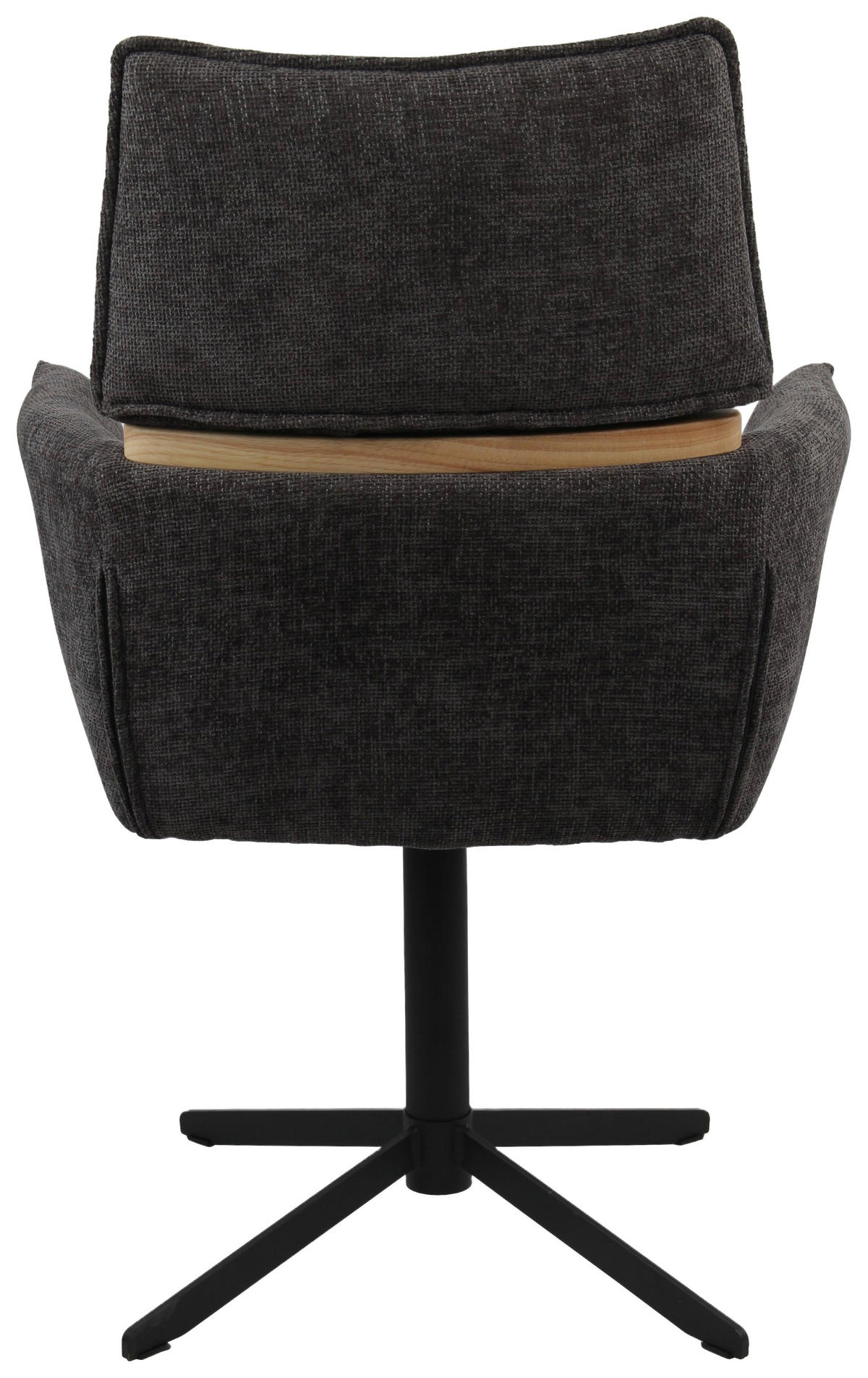 CHEFSESSEL Webstoff Dunkelgrau  - Dunkelgrau/Schwarz, MODERN, Holz/Textil (62/86/56cm) - MID.YOU