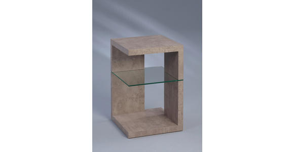 BEISTELLTISCH quadratisch Grau  - Grau, Basics, Glas/Holzwerkstoff (40/40/60cm) - Xora