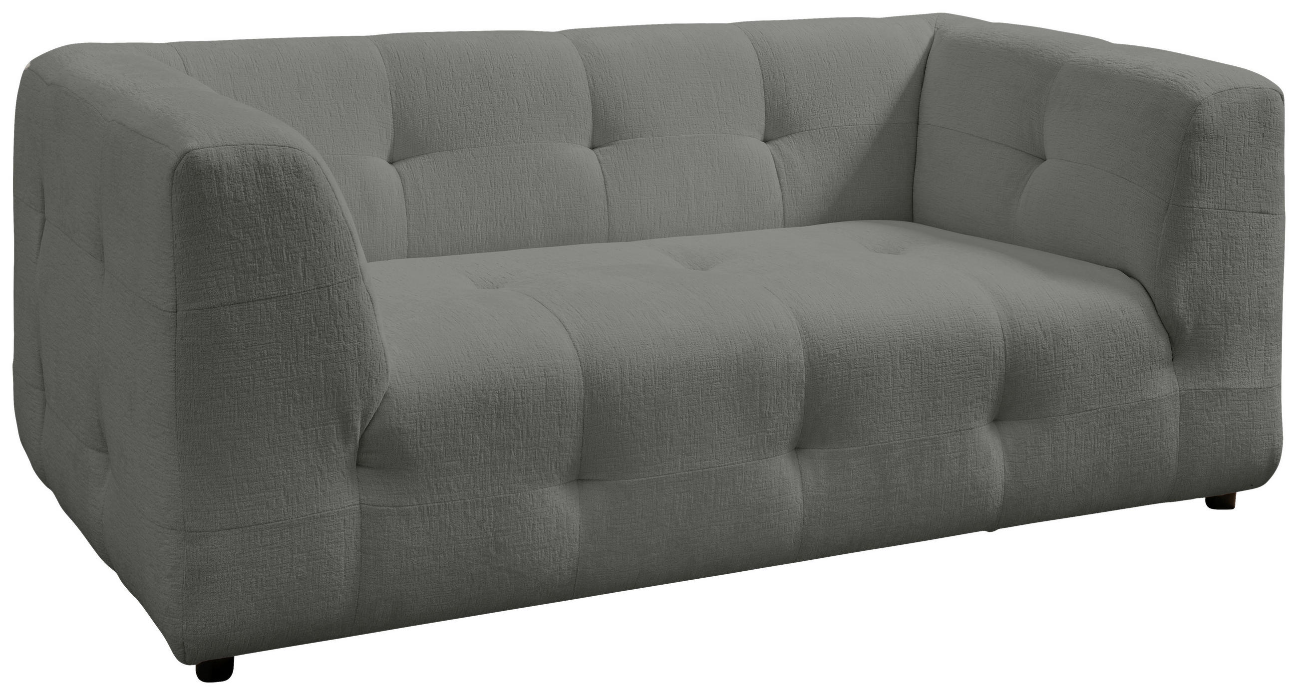 2-SITZER-SOFA in Mikrofaser Graubraun - Graubraun/Schwarz, Design, Kunststoff/Textil (184/72/95cm) - Livetastic