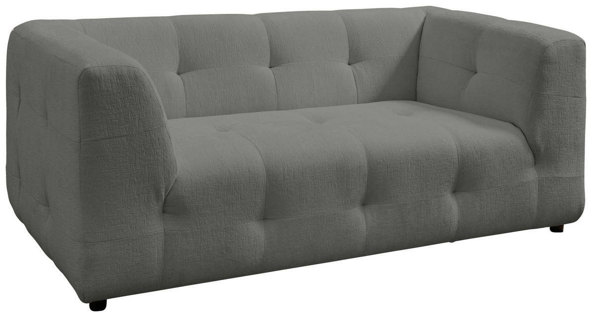 2-SITZER-SOFA in Mikrofaser Graubraun  - Graubraun/Schwarz, Design, Kunststoff/Textil (184/72/95cm) - Livetastic