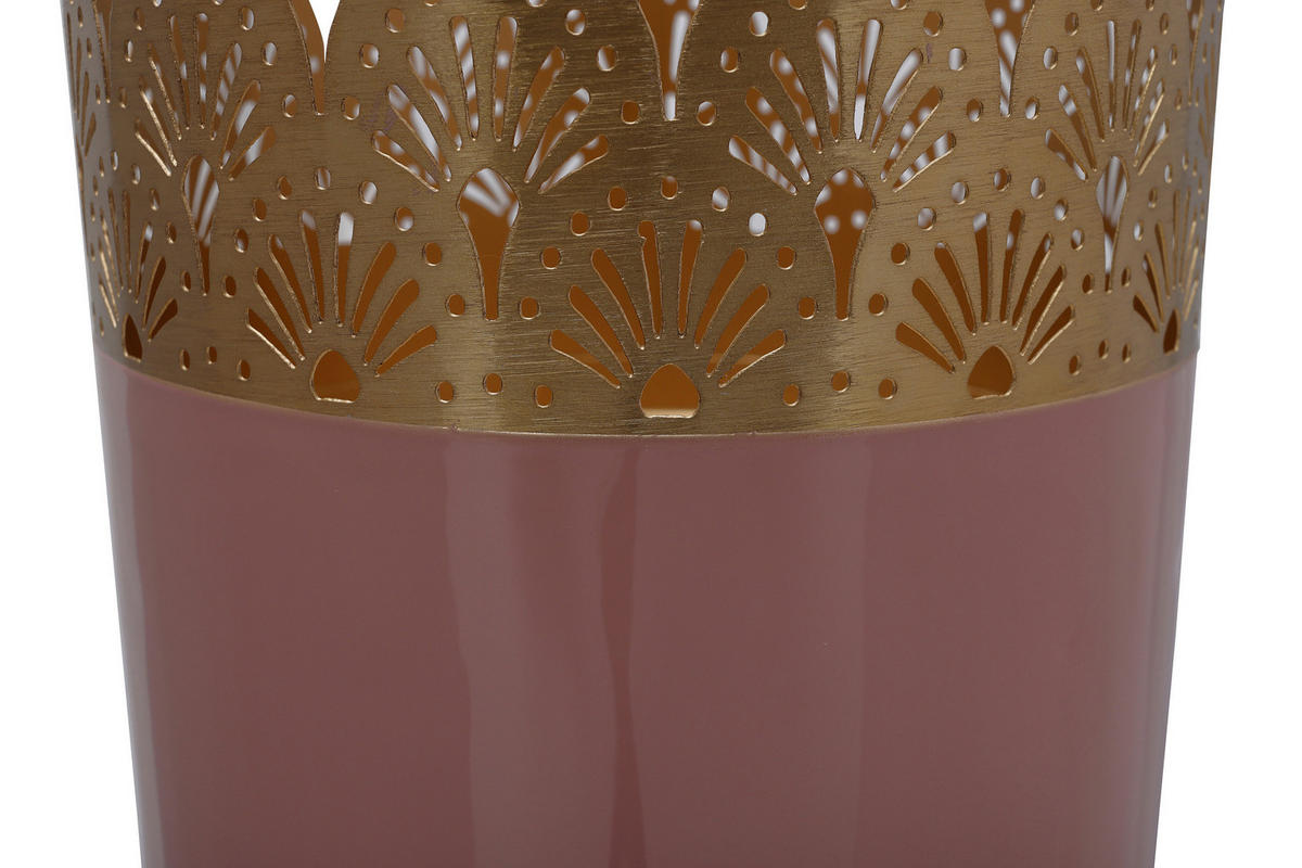 BODENVASE - Goldfarben/Rosa, Trend, Metall (20/60cm) - Kayoom